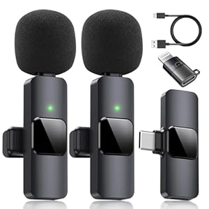Dual Wireless Lavalier Microphone for iPhone, iPad – Perfect for Video Conferencing, Recording, and Live Streaming