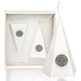 Tonttu Pyramid Candles with Mystery Crystals Set of 2-White Crystal Energy Candles Spiritual Purity Protection-Handmade Palm Wax Scented Candles with Healing Energy-20 Hours Burning(Pure White)