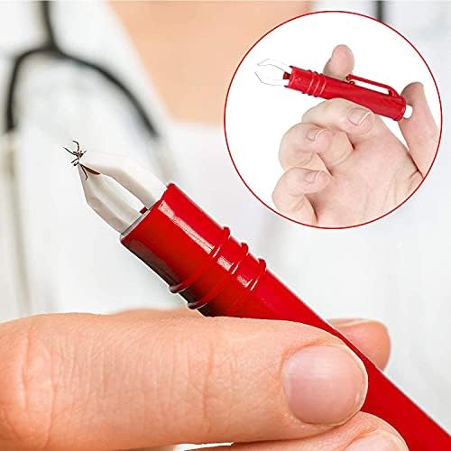 Maridergo 5 Pcs Tick Remover Tool Set, Professional Tick Tweezers Tick Hooks Tick Remover Painlessly Tick for Dogs Cats Horses and Other Pets