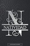 natividade rj  Natividad: Monogram Silver Letter N The Natividad Name - Natividad Name Custom Gift Planner Calendar Notebook Journal