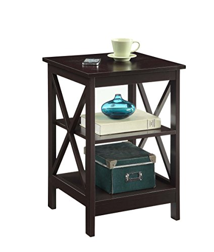 Convenience Concepts Oxford End Table With Shelves, Espresso #TOP3