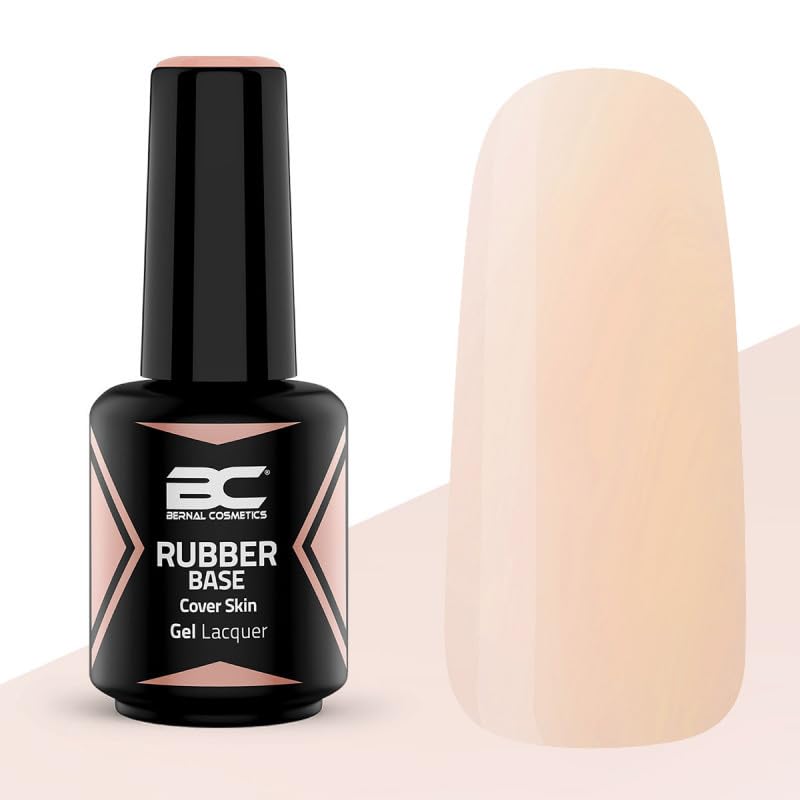 Rubber Base Cover Skin 15ml | Maquillaje Suave | Esmaltes Semipermanentes | Autonivelante y duradero | Fortalecer uñas | Bernal Cosmetics