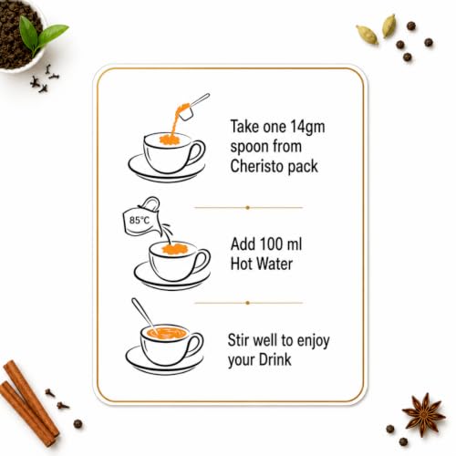 Image of Cheristo Cardamom Tea Premix 1 kg Pack | Strong Elaichi Flavor | 100% Natural Cardamom | Instant Beverage Mix for Vending Machines