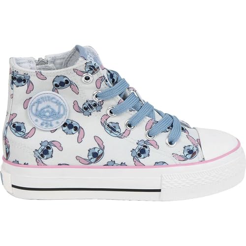 CERDÁ LIFE'S LITTLE MOMENTS Loneta Altas – Zapatillas Stitch 8-14 Años Diseño Moderno y Cómodo, Light Blue, 32 EU