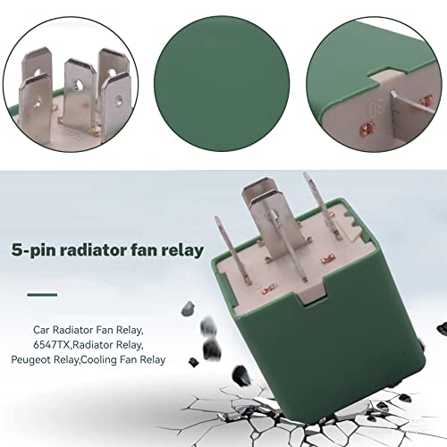 Wrtysully 12V 35A 5 Broches Refroidissement Radiateur Ventilateur Relais Vert 6547TX pour 206 207 306 307 406 407 807 – vue 8