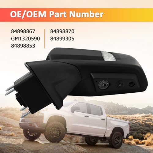 Uritue Left Driver Side Mirror Fits for Chevy Silverado 1500 2019-2025 w/Camera w/BSM Support Power Folding Heated Glass Adjust with Turn Signal & Puddle Light with Memory 16Pins by Uritue - Image 5