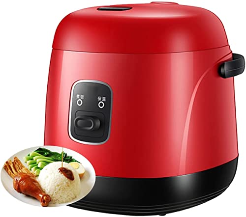 SilteD Mini Rice Cooker Electric Portable Multifunctional Rice Cooker Food Steamer with Simple One-Touch Operation For 1-3 Persons,Red