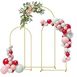 Metal Arch Backdrop Stand 7.2FT, 6.6FT, 6FT, Upgrade Set of 3 Gold Wedding Arch Frame Arches Stand Backdrop Photo Floral Arch Stand Kit for Birthday Party Baby Shower Ceremony Decoration