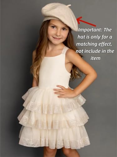 Tiered Flower Girl Dress Sparkly Tulle Fancy Knee Length A Line Girls Princess Wedding Party Pageant Ball Gowns2