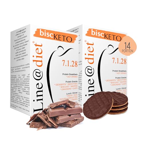 BiscKETO Line@Diet | 14 porciones individuales de galletas cetogénicas recubiertas de chocolate con leche