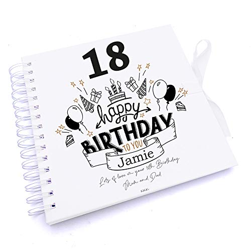 Personalised Any Age Happy Birthday Scrapbook Photo album Or Guest Book 18th, 21st, 30th, 40th, 50th, 60th