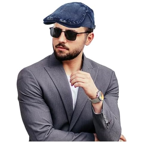 AWOCAN Adjustable Washed Denim Flat Cap Cover