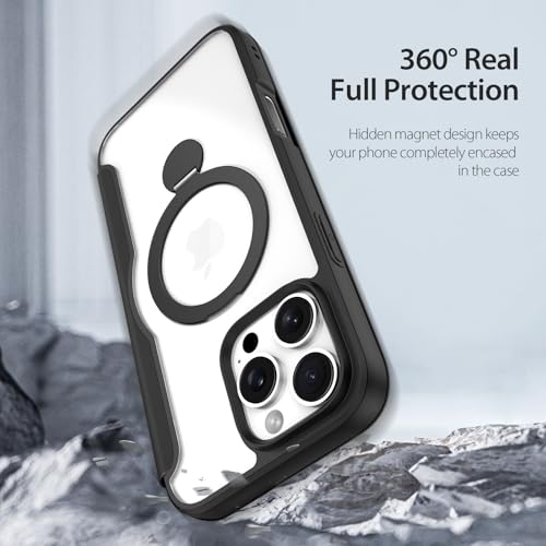 Étui portefeuille iPhone 16 Pro Max noir protection cuir support magnétique - 3