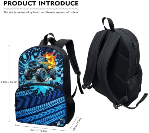Glomenade Cartoon Tractor Backpack for Boys School Bag, 4 in 1 - 1