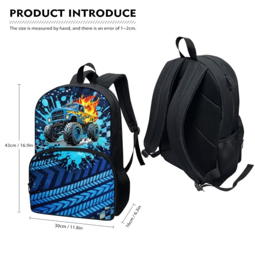 Glomenade Cartoon Tractor Backpack for Boys School Bag, 4 in 1