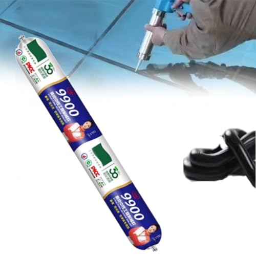 9900 Sealant Waterproof, 9900 Silicon Waterproof Sealant, Multipurpose Silicone Caulk, Permanent Solution for Roof and Wall Crack, Heat, Tear and Stretch Resistance, for Indoor, Outdoor (Black)