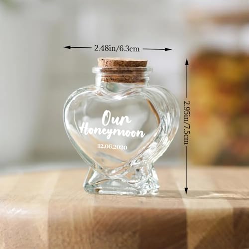 Custom Heart-Shaped Sand Keepsake Jars – Personalized Wedding Favors & Honeymoon Memory Bottles - Image 2