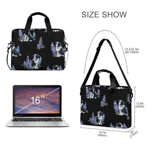 Bolso portátil para laptop 15.6" azul con flores miniatura 5