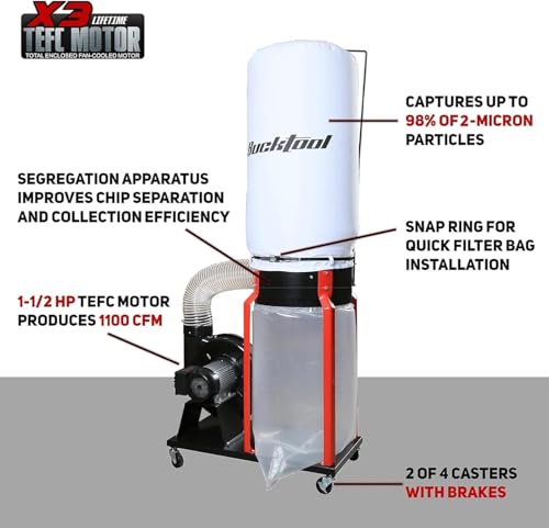 Bucktool 1.5 HP Portable Dust Collector