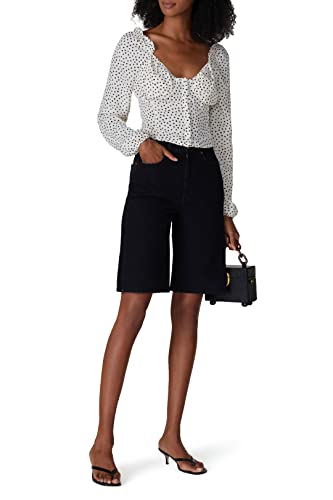 Louna Rent the Runway Pre-Loved Polka Dot Sweetheart Blouse, White, Small