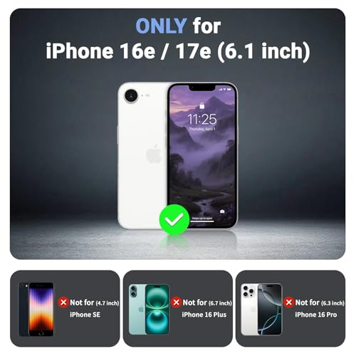jaroco Magnetic for iPhone 17e Case& iPhone 16e Case, [Compatible with MagSafe][Military Grade Drop Protection][Heavy Duty Protection][Non-Slip][Shockproof] 2-Layer Bumper Phone Case 6.1''-Dark Purple by jaroco - Image 6