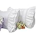 Queen's House Shams Cotton Lace White Pillowcases Set of 2-Queen Size,F