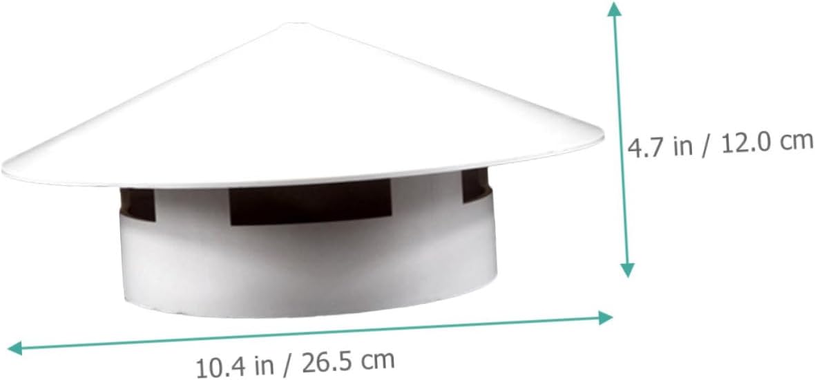 Lurrose Chimney Rain Cap PVC Roof Vent Protector Cover Weather-Resistant Multi-Functional Design for Ventilation Systems for Roofs and Gutters