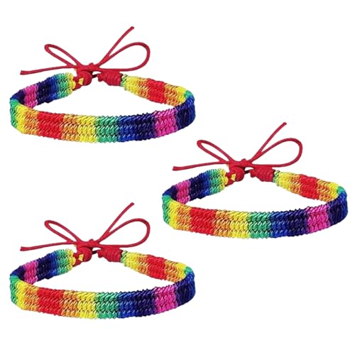 Snyvpra 2 Stück Gay Pride Armband, Regenbogen Armband Geflochtenes für Männer Frauen, Lgbtq Armbänder Handmade, Bunte Freundschaftsarmbänder, Lgbt Pride Set für Damen Herren