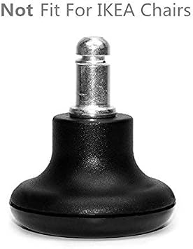 Bell Glides Replacement Office Chair or Stool Swivel Caster Wheels to Fixed Stationary Castors, Low Profile Bell Glides with Soft Rubber Bottom Instead of Self Felt Pads, Chair Feet Wheel Stopper