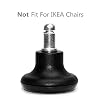 Bell Glides Replacement Office Chair or Stool Swivel Caster Wheels to Fixed Stationary Castors, Low Profile Bell Glides with Soft Rubber Bottom Instead of Self Felt Pads, Chair Feet Wheel Stopper