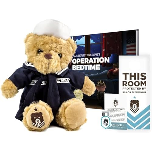ZZZ Bears Sailor Sleeptight Navy Teddy Bear with Storybook & Sleep System…