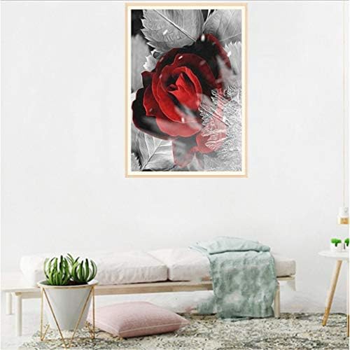 5D DIY Diamond Art Painting Kit Full Drill for Kids Adults, Diamond Canvas Rhinestone Embroidery Cross Stitch Crystal Arts Crafts Pictures Painting Kits by Numbers for Home Wall Decor - Flower