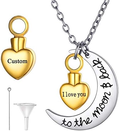 U7 Cremation Memory Necklace For Ashes Jewellery Keepsake, Waterproof Urn Pendant, Custom Available, Send Gift Box