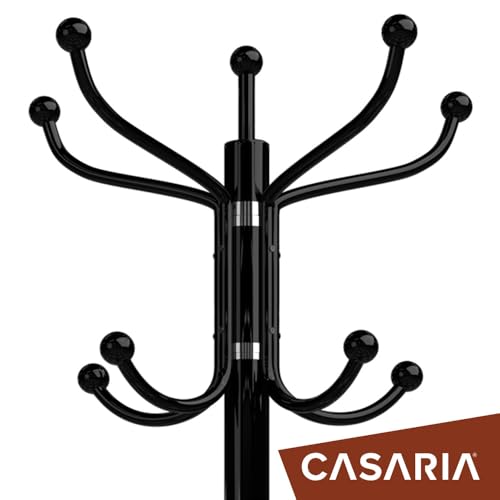 CASARIA® Elegant Coat Rack Hat Stand with Marble Base Coat Stand and 14x Rotatable Coat Hangers | Sturdy & Stylish Clothes Rack for Hallways & Offices Furniture | Black | 175cm Tall - Cosy Home Interiors CASARIA® Elegant Coat Rack Hat Stand with Marble Base Coat Stand and 14x Rotatable Coat Hangers | Sturdy & Stylish Clothes Rack for Hallways & Offices Furniture | Black | 175cm Tall - Image 4