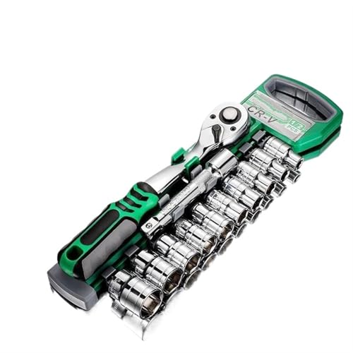 VNSMM socket adapter 1/4 3/8 1/2 Inch Ratchet Wrench 72 Tooth Drive Ratchet Socket Wrench Tool DIY Hand Tool Ratchet Handle Wrench Socket Wrench Sets(1-2 12pcs sets)