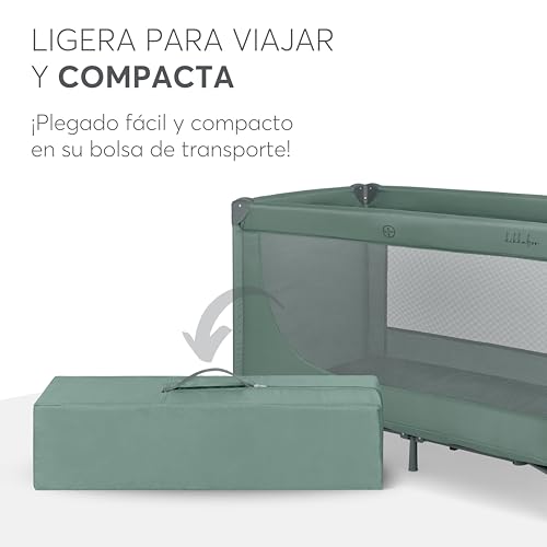 Miniatura 7 de Kikkaboo Cuna De Viaje So Gifted 2026, Cuna Bebe 120x60 Cm Hasta 15 Kg, Parque Plegable Con Bolsa De Transporte, Ligera Y Compacta, Verde