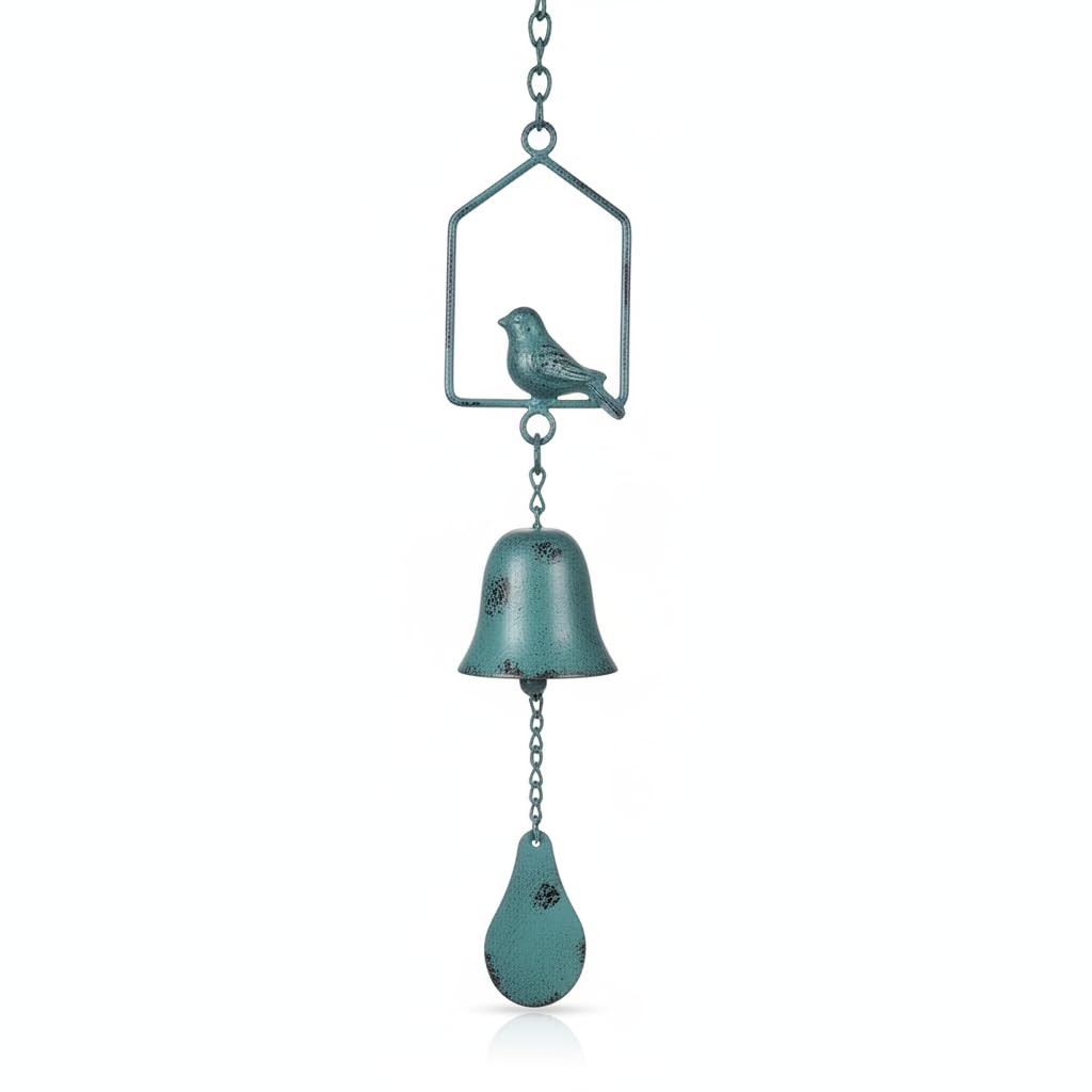 Carillon à vent suspendu en fonte pour embellir un jardin vide