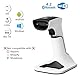 ScanAvenger Tragbarer kabelloser Bluetooth-Barcode-Scanner Handscanner kabellos wiederaufladbar 1D-Scan-Pistole für Inventarverwaltung, kabellos Handgerät (1D- und 2D-Barcodescanner mit Smart Stand)