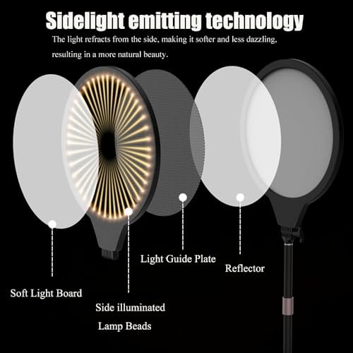 Video Conference Lighting for Zoom Meetings - Full Screen Ring Light with Stand and Phone Holder | Desktop Light for Zoom, Streaming, Video Recording, Makeup, 10.5\" Video Lighting for Computer, Laptop