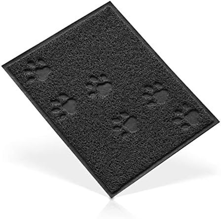 Pet Food Mat, Waterproof Non Slip Dogs and Cats Feeding Tray Pads (black)