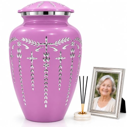 Urns Human Ashes Adult Male/Female,Creamation Urn for Human Ashes Adult Man/Women,200+ Cubic inch Capacity,Decorative Burial Urn, Funeral Cremation Urns_ 11x6.5 - Purple