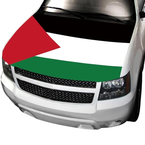 Image of 3.5x5 Ft Palestine Country Nation Car Hood Cover Flag Super Elastic Washable UV Resistance Engine Cover Decoration Event Item