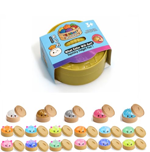 Dumpling Squishy Mystery Box, Squeeze Dumpling Squishy Toys 8.5 cm Colorful Dumplings Stress Balls Toy, Stocking Stuffers with Food Steamer Stretchy Desk Toys