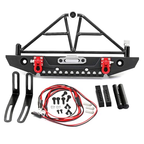 Lámpara coche RC y defensa trasera de metal premium compatible con Axial SCX10 2