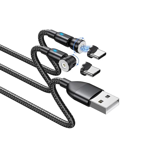 Magnetic USB 2-Pack Charging Cable with Type C Adapter (1.6ft)