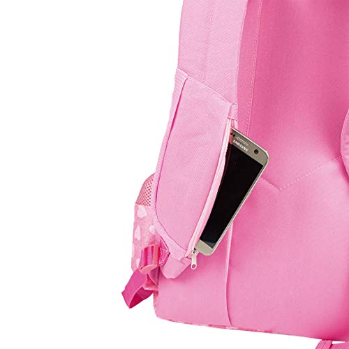 Mochila De Costas Feminina College Corações Rosa Sestini