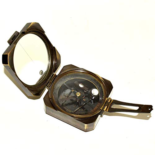 Medieval Replicas SOLID Brass Brunton 3 inch Compass Collectibles Compass Gift Item POCKET COMPASS, antue black - Image 3