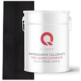 Q-COVER Impregnazione del legno Nero 10 L 2 in 1 | Protezione | Effetto perlato | Impregnante colorato per tutti i tipi di legno | Interno & Esterno