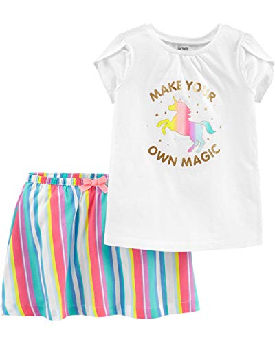 Carter's Baby Girls Make Your Magic Stripe Skort Set 6 Months White Multi