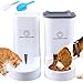 OBOVO Alimentatore automatico per gatti, alimentatore automatico per animali da 3,8 l, erogatore di acqua per cani e gatti, 2 pezzi, dispenser per alimenti per gatti di piccole e grandi dimensioni